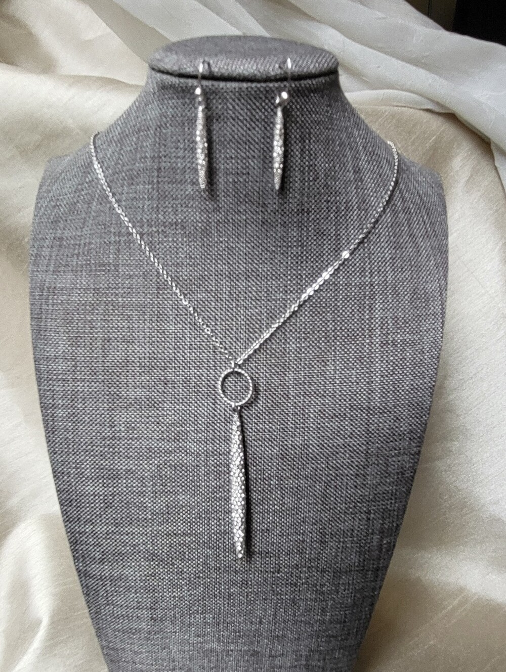 Touchstone Crystal By Swarovski Spire Pendant Necklace And Earrings